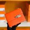 Hermes Verrou Chevre Orange Silver Hardware 17cm Full Handmade