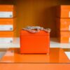 Hermes Verrou Chevre Orange Silver Hardware 17cm Full Handmade