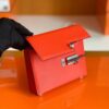 Hermes Verrou Chevre Orange Silver Hardware 17cm Full Handmade
