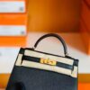 Hermes mini kelly Epsom Black Gold Hardware 19cm Full Handmade