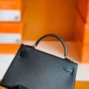 Hermes mini kelly Epsom Black Gold Hardware 19cm Full Handmade