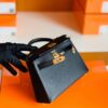 Hermes mini kelly Epsom Black Gold Hardware 19cm Full Handmade