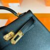 Hermes mini kelly Epsom Black Gold Hardware 19cm Full Handmade
