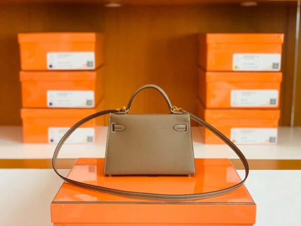 Hermes mini kelly Epsom 18 Etoupe Gold Hardware 19cm Full Handmade