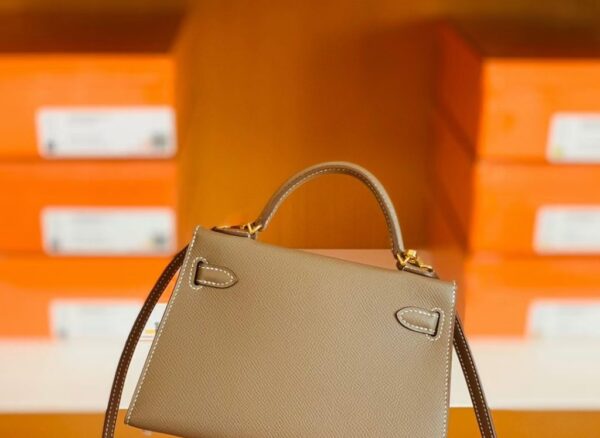 Hermes mini kelly Epsom 18 Etoupe Gold Hardware 19cm Full Handmade