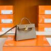 Hermes mini kelly Epsom 18 Etoupe Gold Hardware 19cm Full Handmade