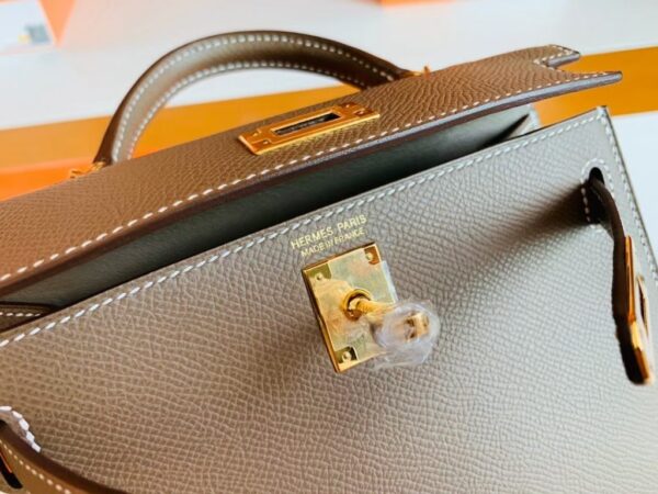 Hermes mini kelly Epsom 18 Etoupe Gold Hardware 19cm Full Handmade