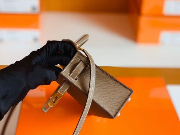 Hermes mini kelly Epsom 18 Etoupe Gold Hardware 19cm Full Handmade