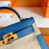 Hermes mini kelly Epsom R2 blue agete Gold Hardware 19cm Full Handmade
