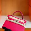 Hermes mini kelly Epsom i6 Rose Pink Silver Hardware 19cm Full Handmade