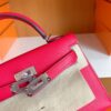 Hermes mini kelly Epsom i6 Rose Pink Silver Hardware 19cm Full Handmade