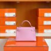 Hermes mini kelly Epsom X9 Mauve Pink Gold Hardware 19cm Full Handmade