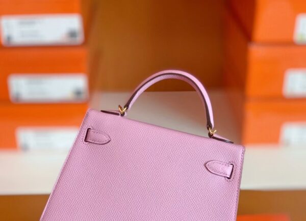 mmexport1674909165384-1024x740-1 Hermes mini kelly Epsom X9 Mauve Pink Gold Hardware 19cm Full Handmade