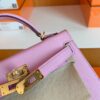 Hermes mini kelly Epsom X9 Mauve Pink Gold Hardware 19cm Full Handmade
