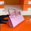 Hermes mini kelly Epsom X9 Mauve Pink Gold Hardware 19cm Full Handmade