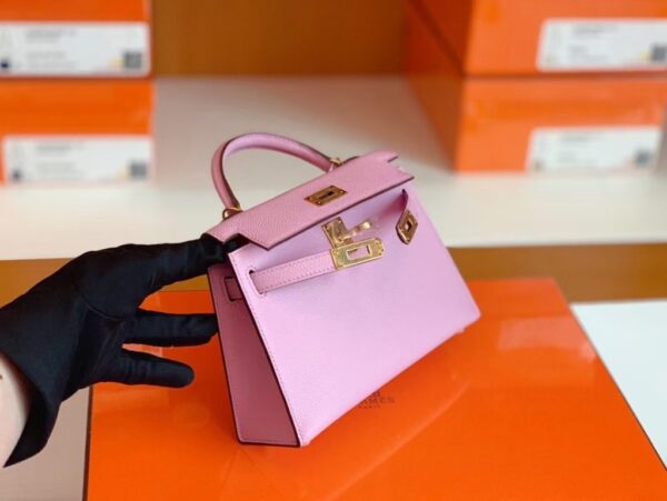 mmexport1674909170165-1024x770-1 Hermes mini kelly Epsom X9 Mauve Pink Gold Hardware 19cm Full Handmade