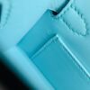 Hermes mini kelly Epsom 6u Light Blue Silver Hardware 19cm Full Handmade