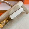 Hermes mini kelly Epsom Creamy White Silver Hardware 19cm Full Handmade