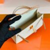 Hermes mini kelly Epsom Creamy White Silver Hardware 19cm Full Handmade