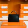 Hermes mini kelly Box Black Gold Hardware 19cm Full Handmade