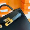 Hermes mini kelly Box Black Gold Hardware 19cm Full Handmade