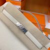 Hermes Mini kelly pochette Epsom Creamy White Silver Hardware 22cm Full Handmade