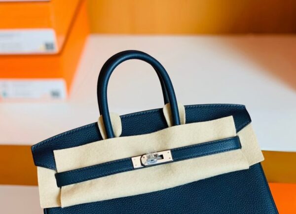 mmexport1675759270448-1024x741-1 Hermes Birkin Togo bi-color Deep Blue & Orange Silver Hardware 25cm Full Handmade