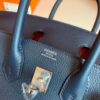 Hermes Birkin Togo bi-color Deep Blue & Orange Silver Hardware 25cm Full Handmade
