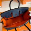 Hermes Birkin Togo bi-color Deep Blue & Orange Silver Hardware 25cm Full Handmade