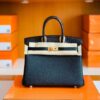 Hermes Birkin Touch Togo & Matte Alligator ck89 Noir Gold Hardware 25cm Full Handmade