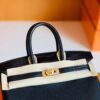 Hermes Birkin Touch Togo & Matte Alligator ck89 Noir Gold Hardware 25cm Full Handmade