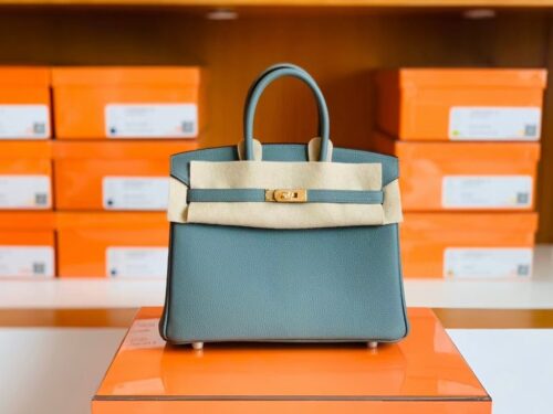 Hermes Birkin Togo 63 Almond green Gold Hardware 25cm Full Handmade