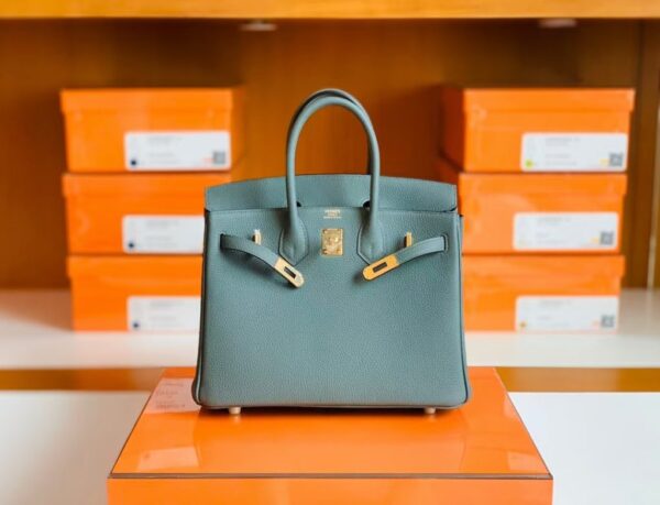 Hermes Birkin Togo 63 Almond green Gold Hardware 25cm Full Handmade