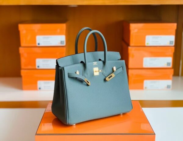 Hermes Birkin Togo 63 Almond green Gold Hardware 25cm Full Handmade