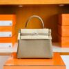Hermes Kelly Togo 18 etoupe grey Silver Hardware 25cm Full Handmade