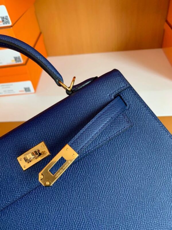mmexport1675760565025-768x1024-1 Hermes Kelly Epsom gem blue Gold Hardware 25cm Full Handmade