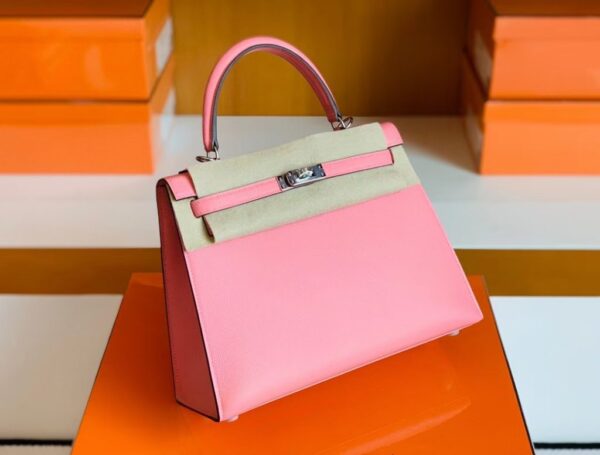 mmexport1675760621187-1024x777-1 Hermes Kelly Epsom 1Q Creamy Pink Silver Hardware 25cm Full Handmade