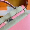 Hermes Kelly Epsom 1Q Creamy Pink Silver Hardware 25cm Full Handmade