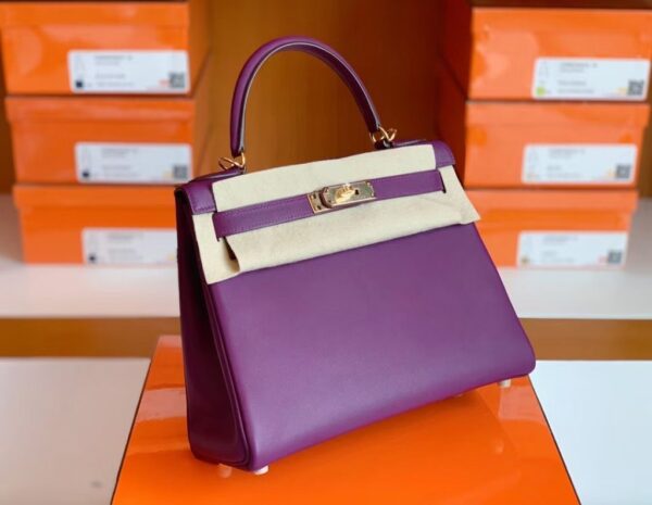 mmexport1675760711771-1024x793-1 Hermes Kelly swift P9 Anemone Purple Gold Hardware 28cm Full Handmade