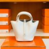 mmexport1675761382507-1024x768-1 Hermes Picotin Lock TC Leather 01 Pure white Silver Hardware 18cm Full Handmade