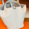 mmexport1675761385243-768x1024-1 Hermes Picotin Lock TC Leather 01 Pure white Silver Hardware 18cm Full Handmade