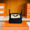 Hermes Mini Lindy Togo CK89 Noir Gold Hardware 19cm Full Handmade