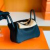Hermes Mini Lindy Togo CK89 Noir Gold Hardware 19cm Full Handmade