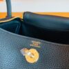 Hermes Mini Lindy Togo CK89 Noir Gold Hardware 19cm Full Handmade
