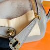 Hermes Mini Lindy Togo M8 gris asphalte Gold Hardware 19cm Full Handmade