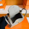 Hermes Mini Lindy Togo M8 gris asphalte Gold Hardware 19cm Full Handmade