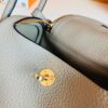 Hermes Mini Lindy Togo M8 gris asphalte Gold Hardware 19cm Full Handmade
