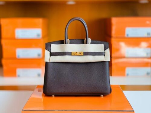 Hermes Birkin Togo 47 chocolate Gold Hardware 25cm Full Handmade