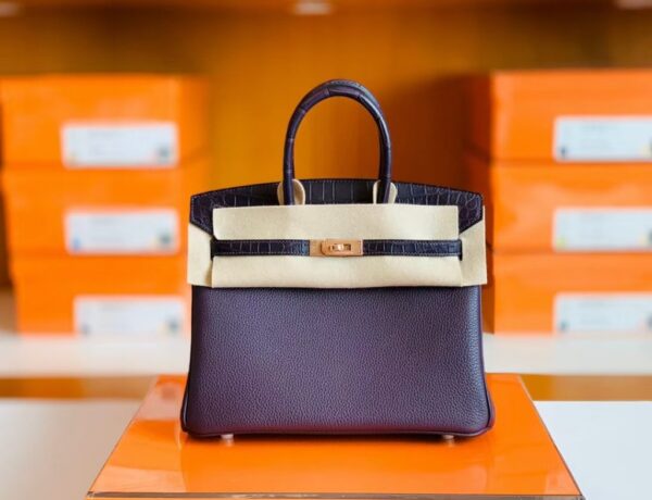 mmexport1676280464541-1024x785-1 Hermes Birkin Touch Togo & Matte crocodile grape purple Rose Gold Hardware 25cm Full Handmade