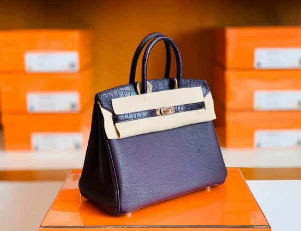 mmexport1676280468681-1024x787-1 Hermes Birkin Touch Togo & Matte crocodile grape purple Rose Gold Hardware 25cm Full Handmade